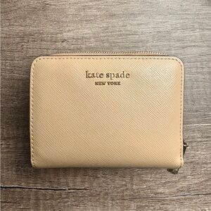 Kate Spade New York Spencer Pale Pink Women’s Card Slot Wallet Gold Hardware